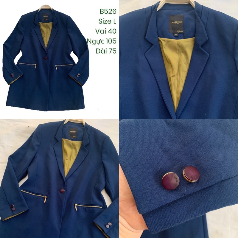 Áo khoác blazer B526 form suông rộng chất vải dày dặn 2hand Hàn si tuyển ảnh thật