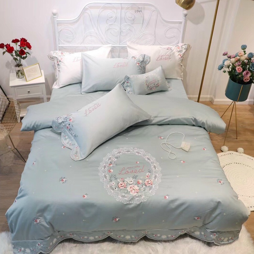 BỘ CHĂN GA LỤA TENCEL 100S THÊU CAO CẤP MẪU MÃ SANG TRỌNG (KHÔNG KÈM RUỘT)
