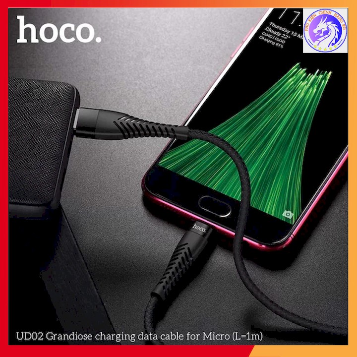 CÁP SẠC NHANH DÂY DÙ MICRO USB 3.0A HOCO UD02 Sử DỤNG CHO ĐT ANDROI