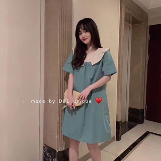 (Có sẵn + Ảnh thật) VÁY SUÔNG CỔ BÈO TIỂU THƯ SIÊU XINH