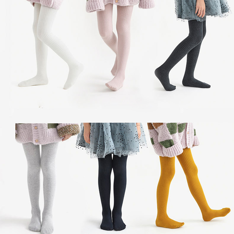 Quần Tất Cotton Co Giãn Giữ Ấm Cho Bé Gái