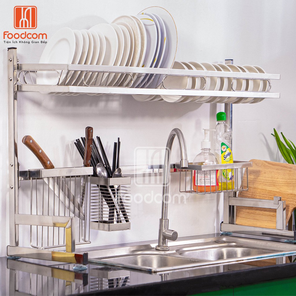 [HÀNG VIỆT NAM] - Kệ đựng chén bát inox đa năng Foodcom - Made in Việt Nam - Loại 86cm - 1 tầng | BigBuy360 - bigbuy360.vn