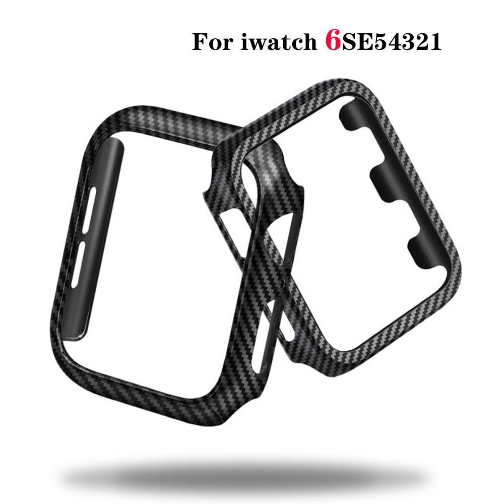 Ốp Lưng Sợi Carbon Cho Apple Watch Series 6 SE 5 4 3 2 1 IWatch 44mm 40mm 42mm 38mm