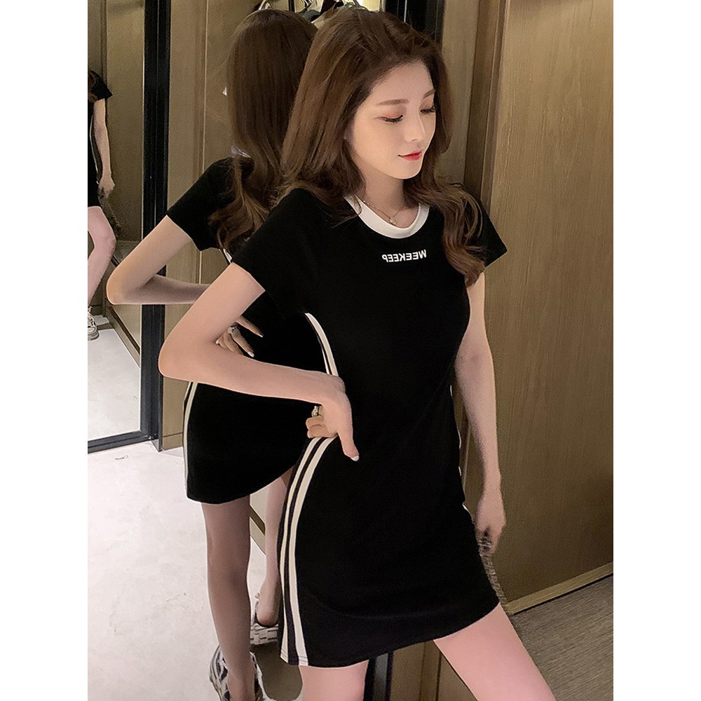 Đầm Nữ, Váy Nữ Ôm Body Dáng Ngắn Cộc Tay, Phong Cách Thể Thao Moda.H | BigBuy360 - bigbuy360.vn