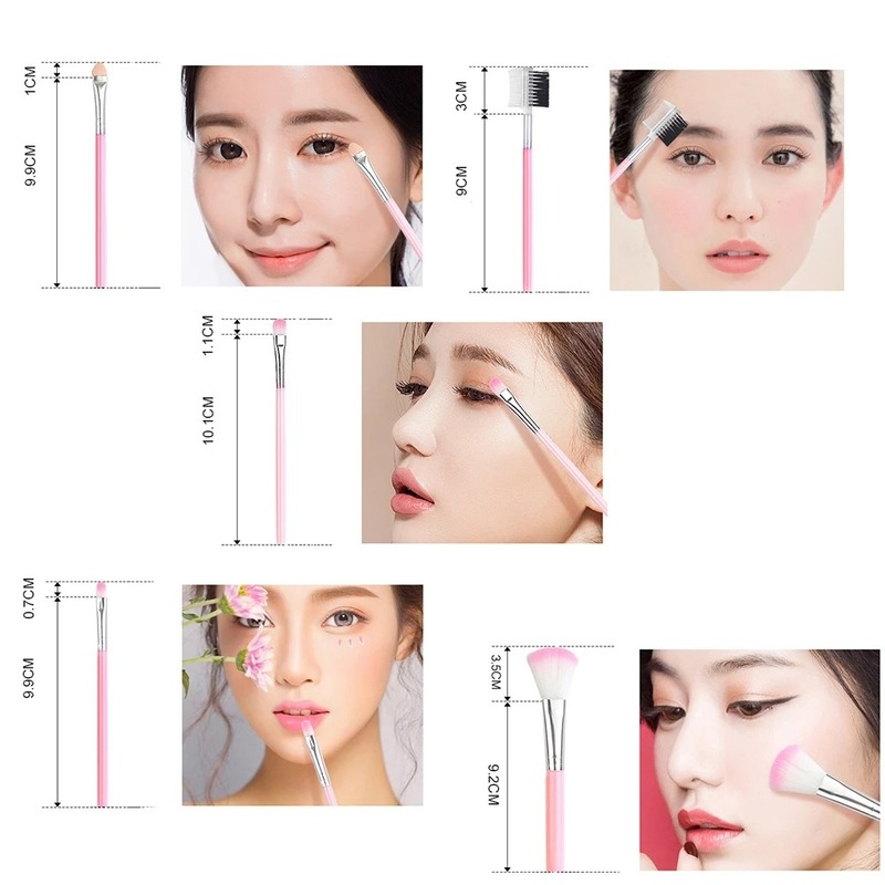 Set 5 cọ trang điểm làm đẹp lông mềm mại có thể tái sử dụng tiện lợi chất lượng cao