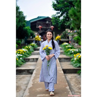 Bộ phật tử đi chùa: áo tràng kate lam