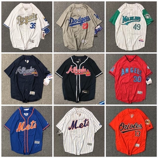 Mlb Áo Bóng Chày Retro Thời Gian Bóng Chày Jersey hiphop Nửa Tay Cardigan Lót Bóng Chày Kích Thước Lớn Hip-Hop Jersey Hip-Hop J