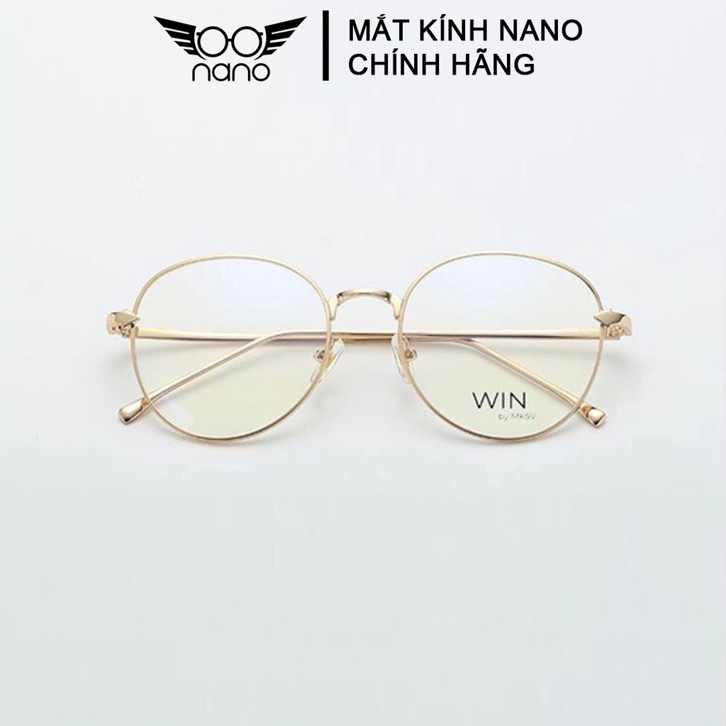Gọng kính cận nữ nam tròn to NANO 1102 chống trầy xước chống tia UV phong cách thời trang chính hãng