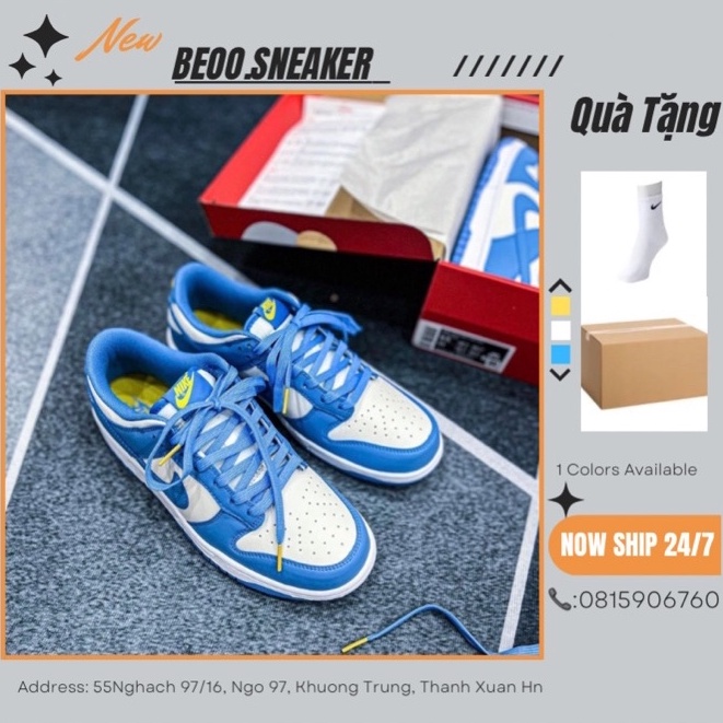 Giày Jordan Cổ Thấp, Jordan Dunk Low Retro White Blue. Bản cao cấp nhất.
