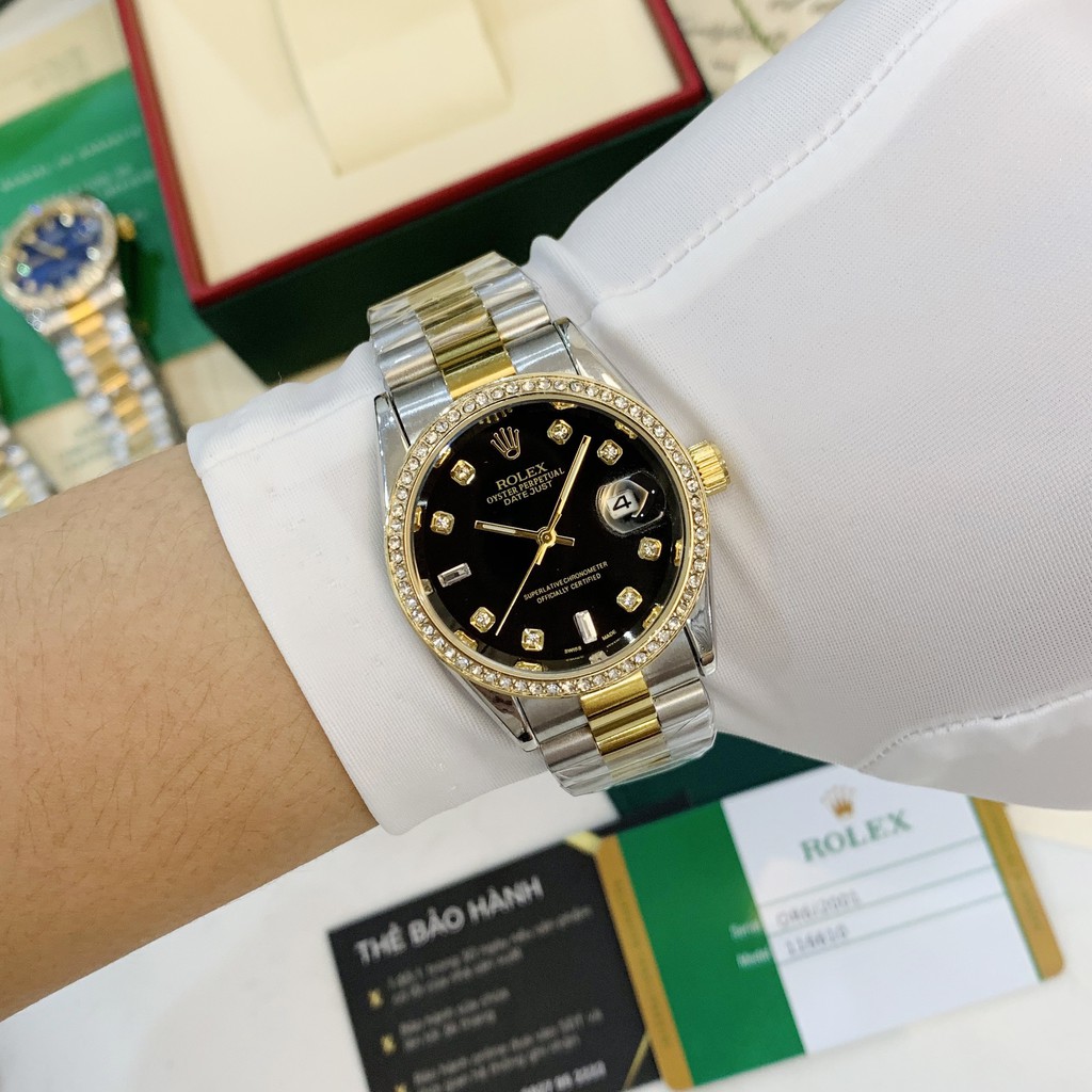 [Fullboxx 1:1] Đồng hồ nam Rolex - viền đá dây kim loại chống nước - DH501 shop106 | BigBuy360 - bigbuy360.vn