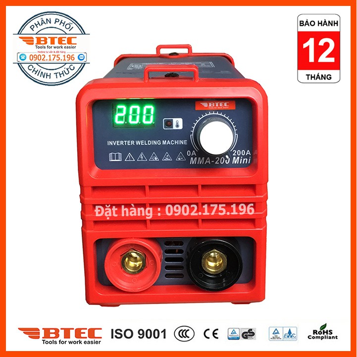 MÁY HÀN ĐIỆN TỬ MINI BTEC MÃ MMA-200MINI ( CHUYÊN DÙNG CHO GIAĐÌNH )