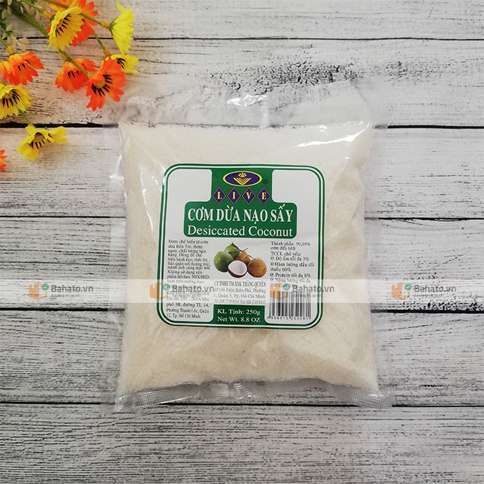 Cơm dừa nạo xấy khô Bến Tre 250g (hàng loại 1)