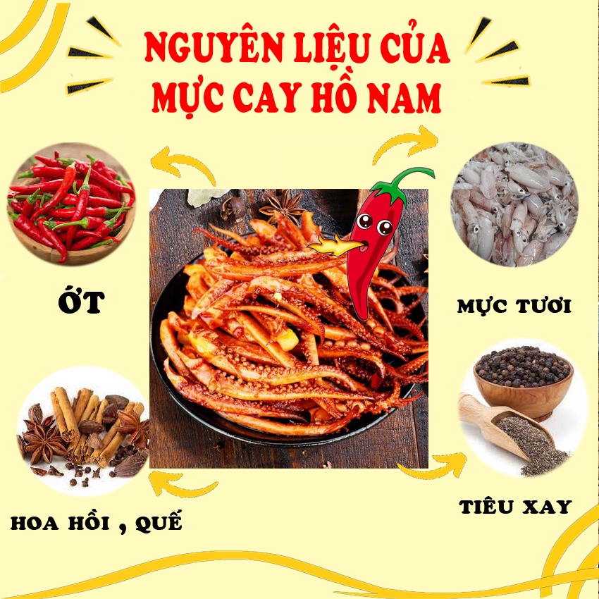 Mực cay vân nam trung quốc đặc sản hồ nam gói 12 gam ăn liền siêu ngon