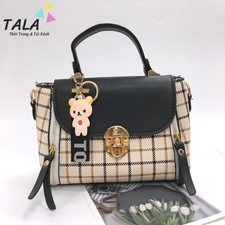 [New 2019] Túi xách tay , đeo chéo nữ kẻ caro Kèm Móc Gấu Xinh - TÚI XÁCH TALA