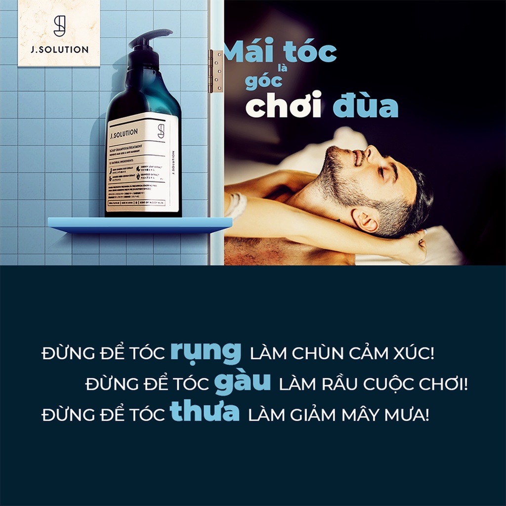 Dầu gội xả giảm rụng tóc cho nam với thành phần thiên nhiên cao cấp Nhật Bản REDEN by J.Solution 500ml