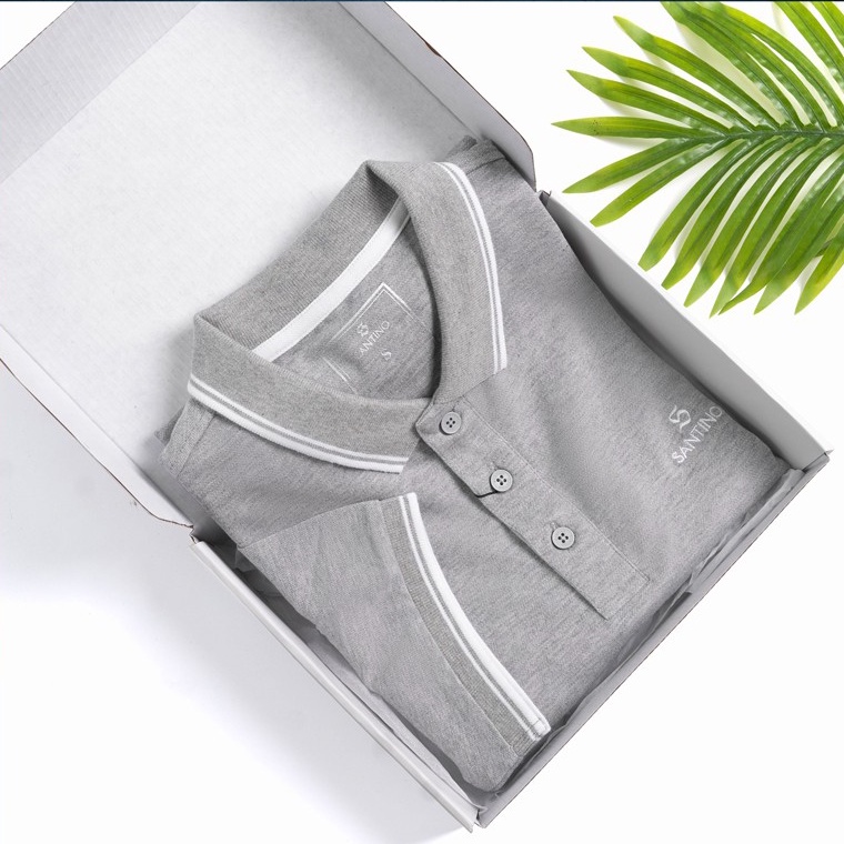 Áo polo nam ngắn tay có cổ SANTINO chất cotton co giãn thoải mái, dáng xuông nhẹ thoải mái TRP445B112 | BigBuy360 - bigbuy360.vn