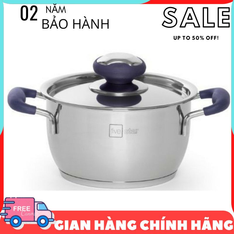Nồi inox 20 cm 3 đáy quai bọc nhựa (HÀNG CHÍNH HÃNG BẢO HÀNH 5 năm)