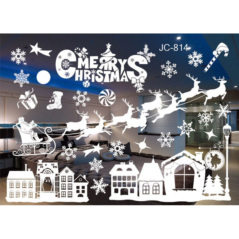 [ HCM ] Decal trang trí giáng sinh noel 2020 trang trí trên mặt phẳng 120 x 80 cm