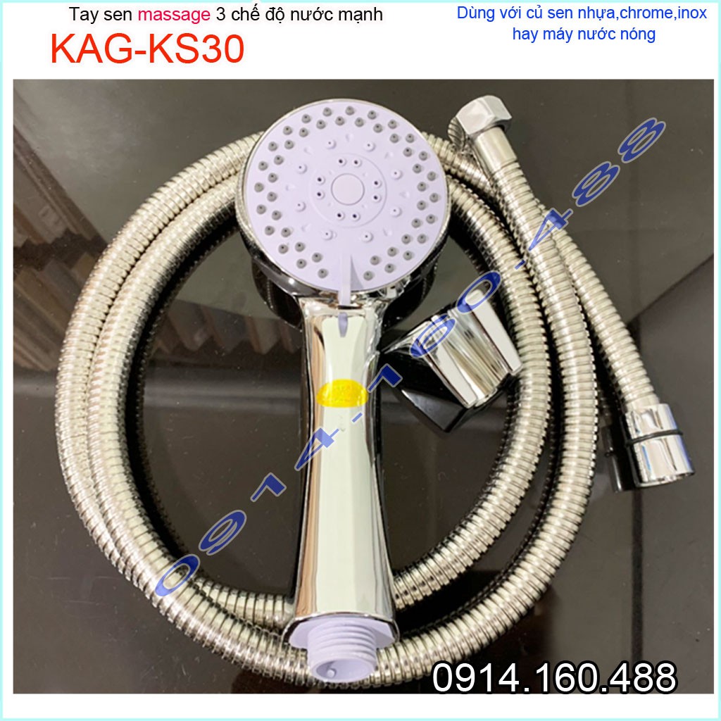 Vòi sen tắm cao cấp KAG-KS30 trọn bộ có dây, Best Sales shower head vòi hoa sen tia nước mạnh sử dụng tốt