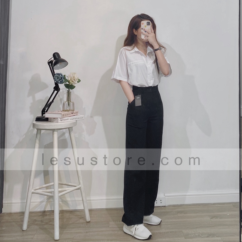 ẢNH TỰ CHỤP Quần Ống Suông Lưng Cao dài 100cm