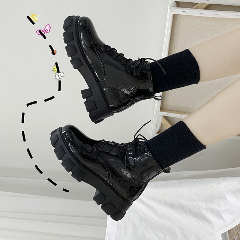 Giày ulzzang cao cổ đế đinh cá tính mã S05