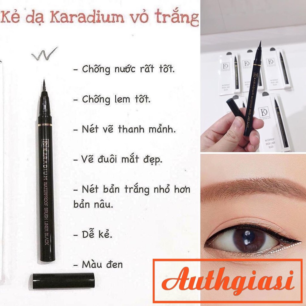 Bút Dạ Kẻ Mắt Karadium Vỏ Trắng siêu mảnh - Dạ Vỏ Đen nét to | BigBuy360 - bigbuy360.vn