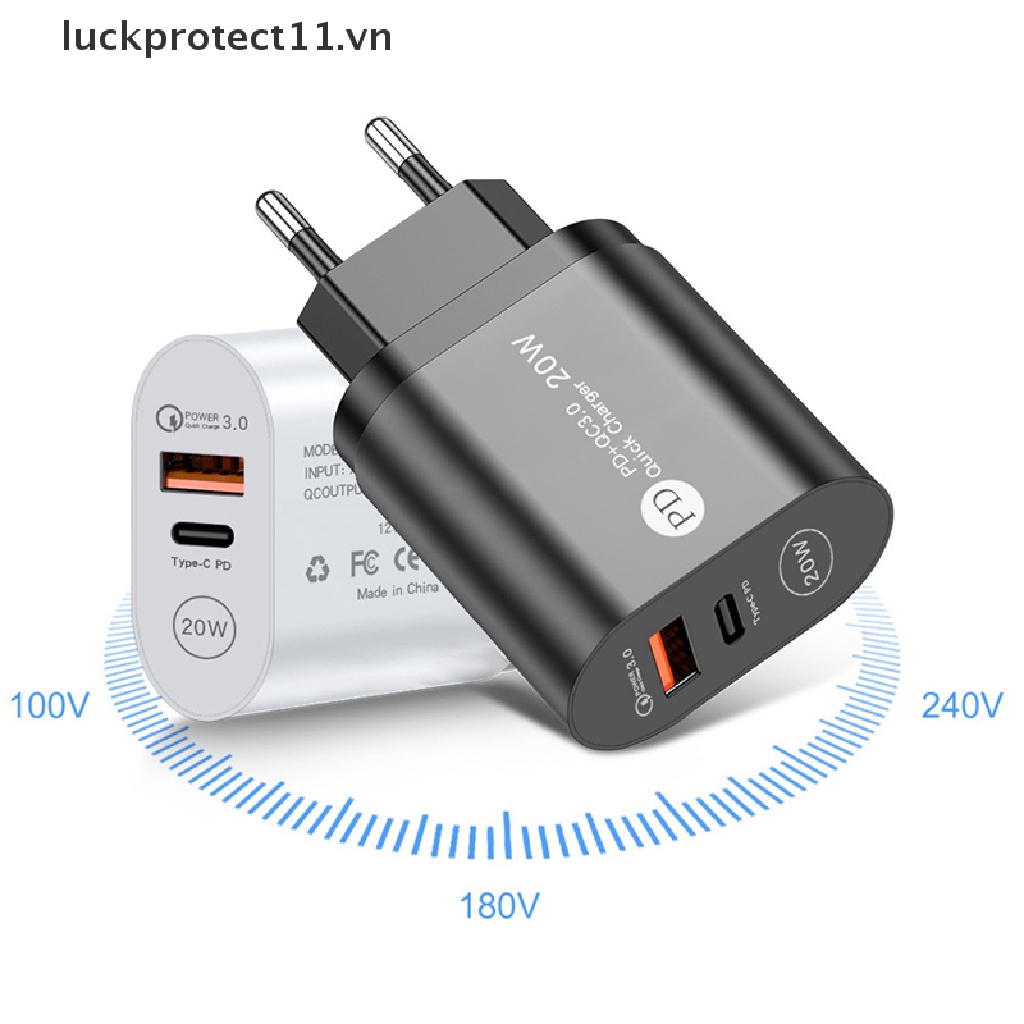 Củ sạc nhanh 20W Type C QC 3.0 PD USB C thích hợp cho iPhone 13