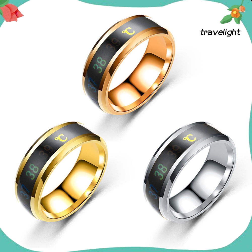 Nhẫn Cảm Biến Nhiệt Độ Bằng Thép Không Gỉ Cho Cặp Đôi