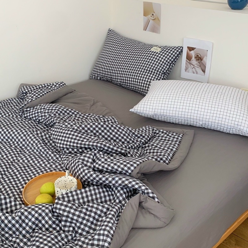 Set Đũi Hoạt Tính Chăn Hè , Hoạ Tiết Kẻ Ô Nhiều Màu Sắc (shinbedding)