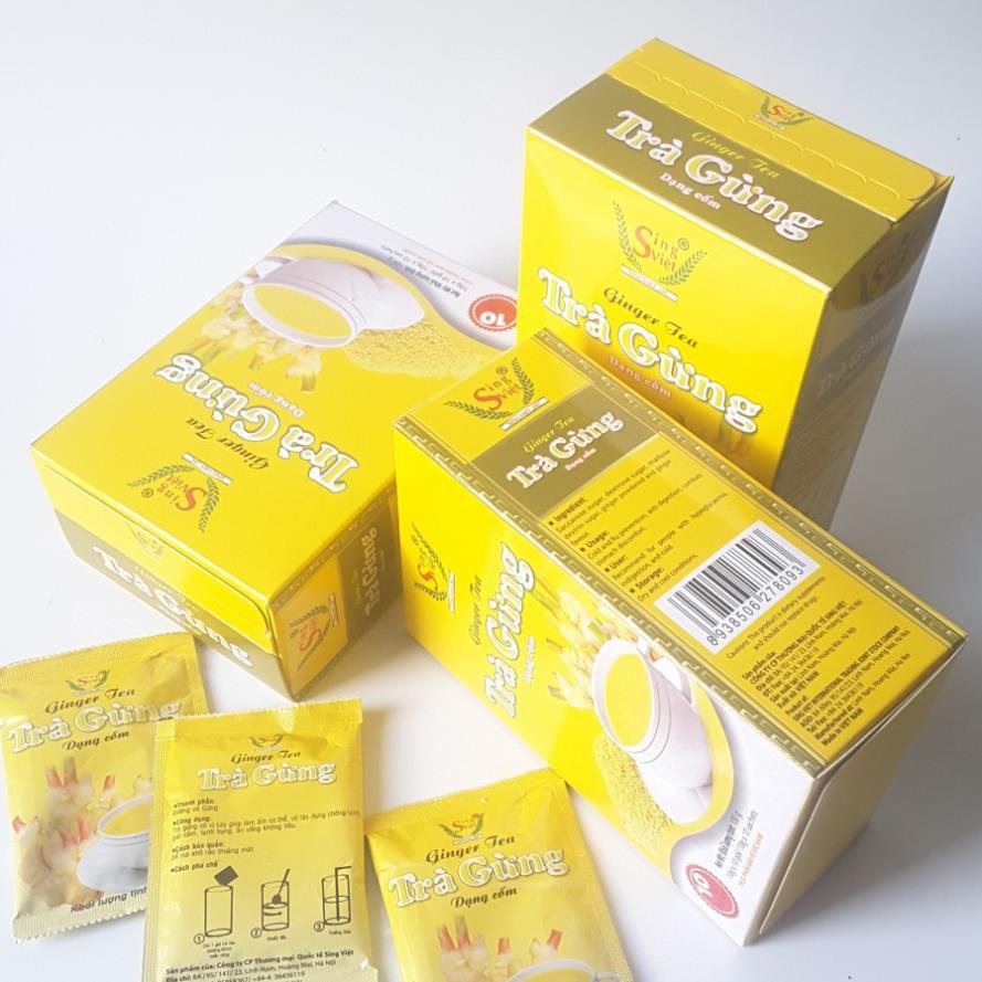 Trà gừng dạng cốm Sing Việt 100g (10 gói x 10g, Tùy chọn hộp xanh, hộp vàng) - HS Shop Thủ Đức