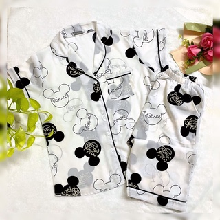 Đồ bộ mặc nhà nữ đồ ngủ pijama lửng cộc tay chất mango mềm mịn thoáng mát không nhăn in họa tiết xinh