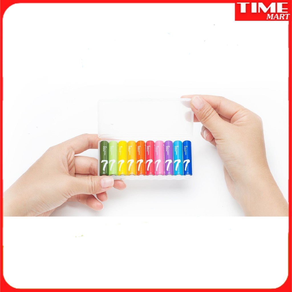 Pin AAA Alkaline Xiaomi Youpin ZMI Rainbow số 7 - 1 vỉ 10 viên, Pin đũa 3A Pin Xiaomi ZMI số 7 Chính Hãng[TIME_MART ]