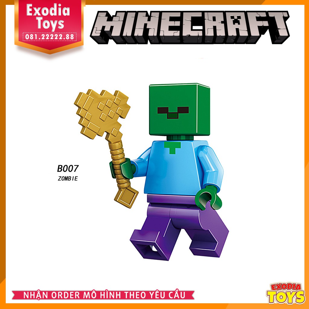 Xếp hình Minifigure nhân vật trò chơi Minecraft - Đồ Chơi Lắp Ghép Sáng Tạo - LELE B001 008