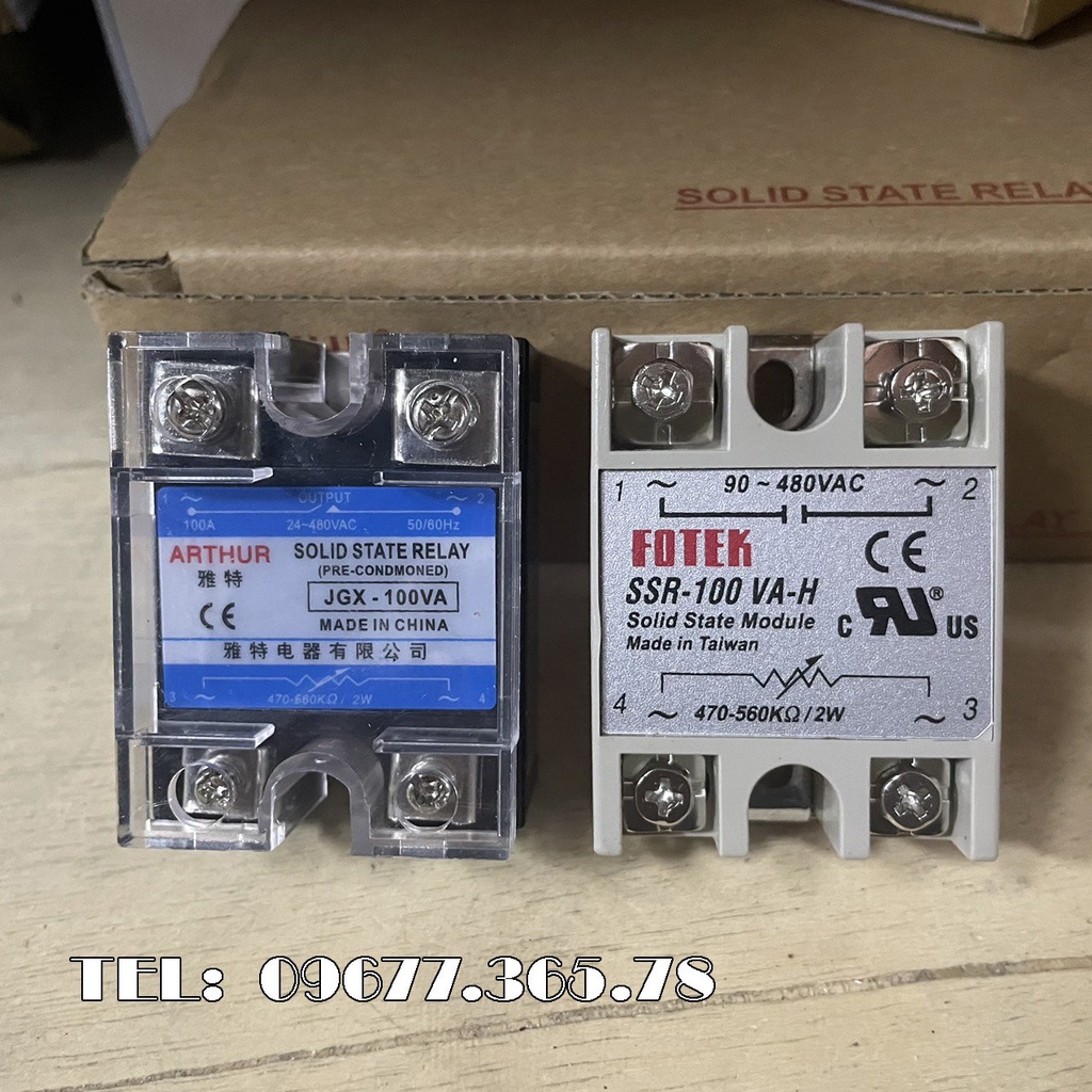 Bộ chỉnh dòng cho nồi phở bao gồm ( Fotek SSR-100 VA-H, ARTHUR JGX-100VA, TOCOS và đế nhôm )