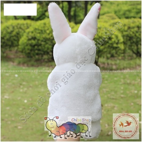 Rối bàn tay hình các con vật - hình con thỏ trắng