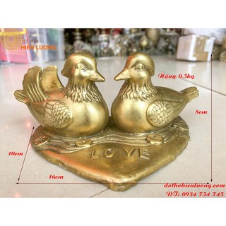 Chim uyên ương bằng đồng vàng - đôi chim uyên ương trái tim, biểu tượng tình yêu đôi lứa