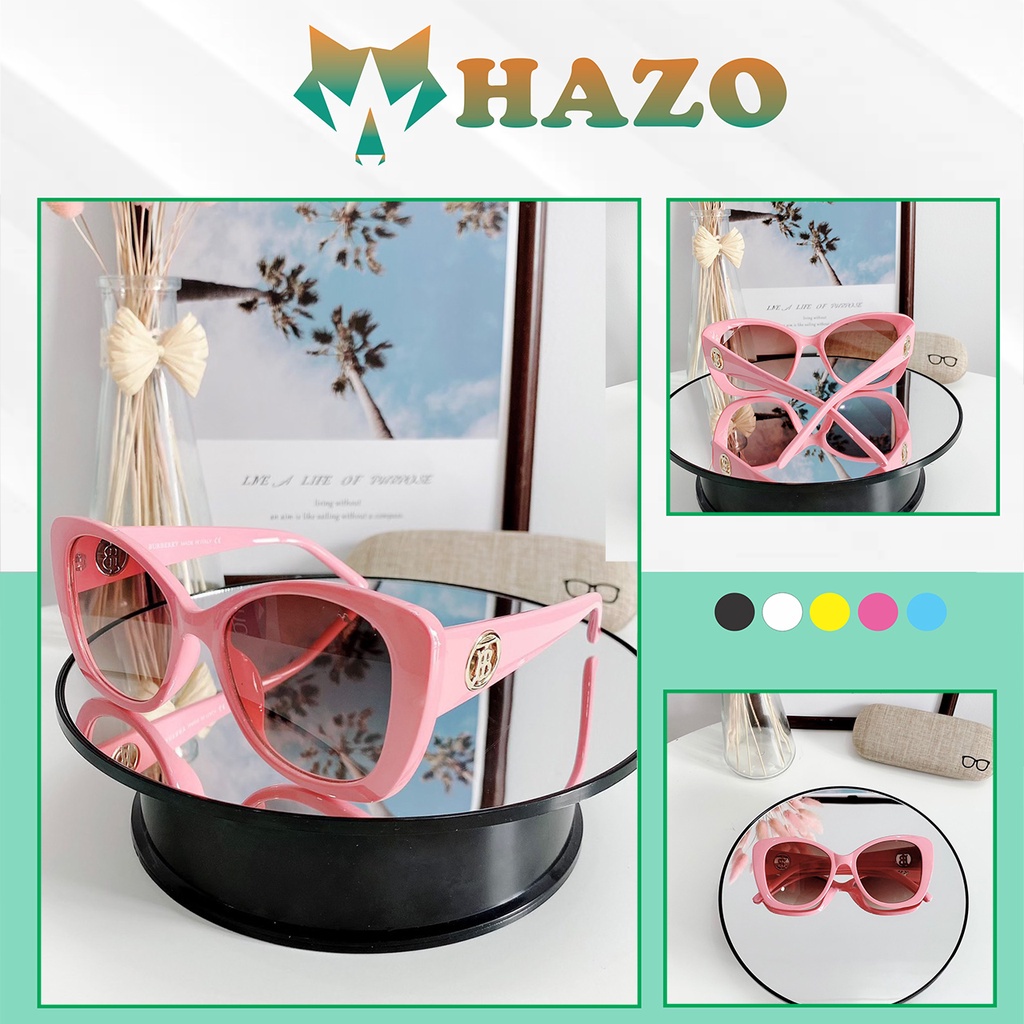 Mắt Kính Nữ Thời Trang Form Tròn Chữ B Cao Cấp 4021 600 Phong Cách Hàn Quốc - Hazo