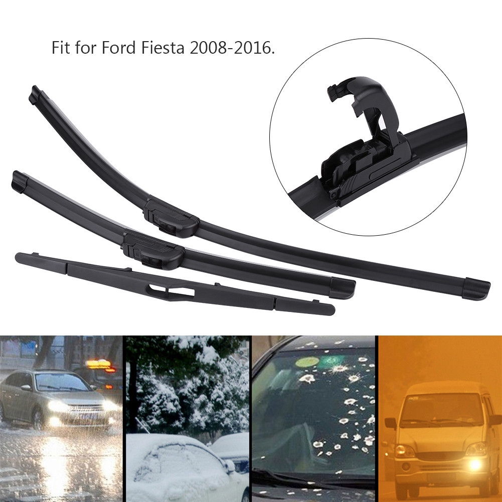 Bộ 3 thanh gạt nước phía trước cho ô tô 2008-2016 Ford Fiesta &amp; wiper