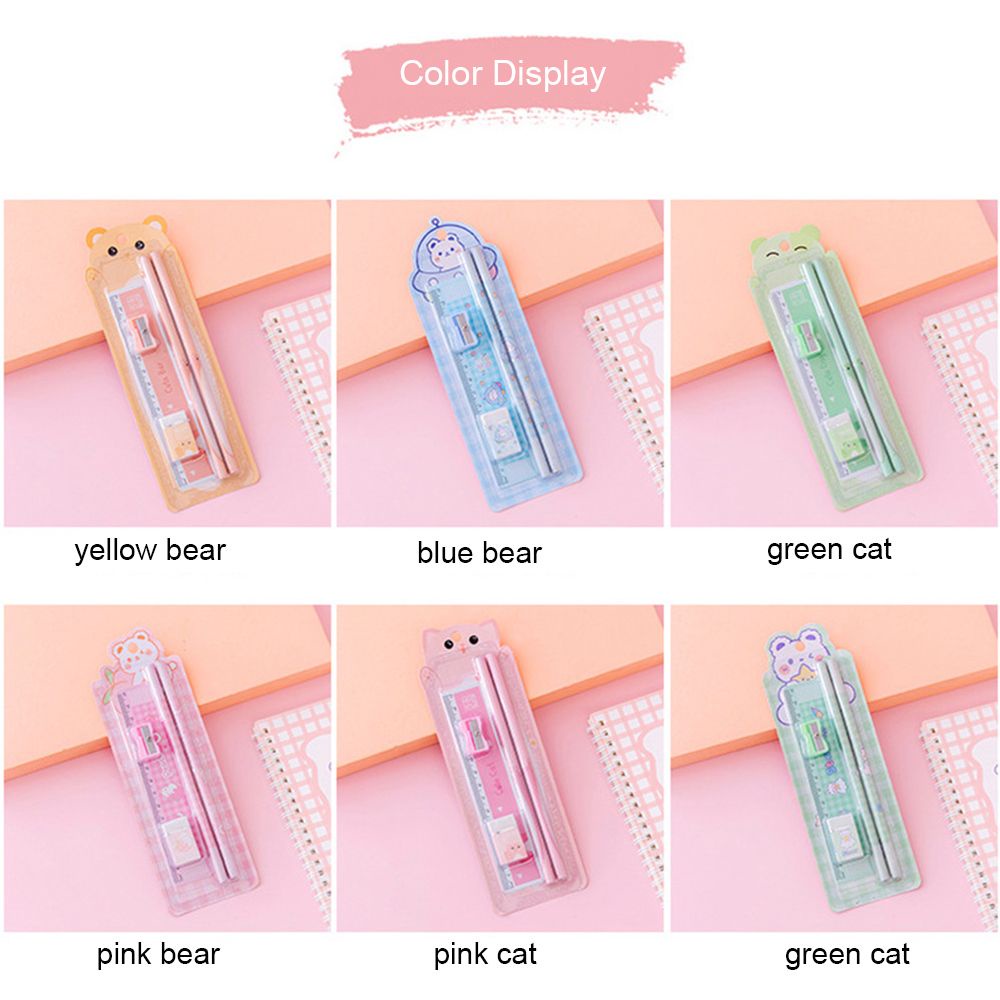 Set 5 Món Dụng Cụ Học Tập Gồm Bút Chì / Tẩy / Tẩy Tiện Dụng Cho Học Sinh