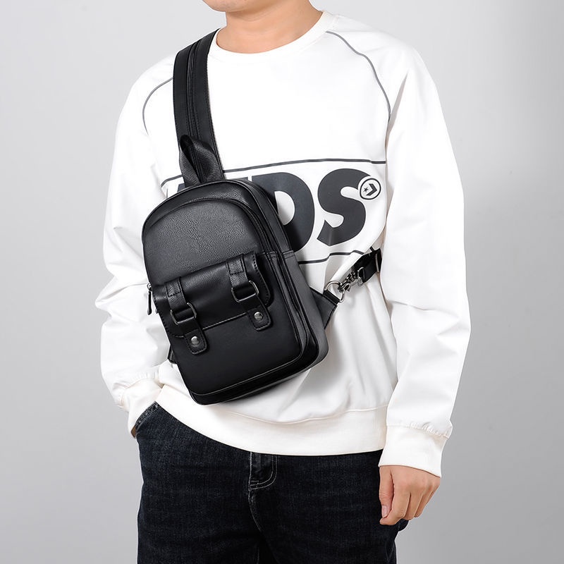 Túi Da PU Mềm Mini Đa Năng Đeo Chéo Vai Thời Trang Tiện Dụng Cho Nam Và Nữ