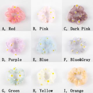 Dây buộc tóc hoa cúc đeo tay 2020 scrunchie