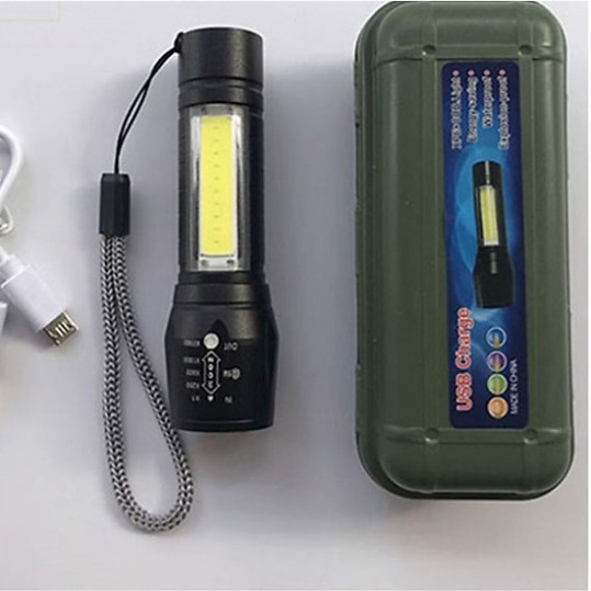 Đèn Pin MINI Siêu Sáng Cao Cấp Có Zoom, Chống Nước, Cổng Sạc USB