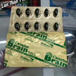 [lẻ 1 vỉ 10 viên] BRAIN GOLD CANADAS CHÍNH HÃNG GIÚP BỔ NÃO NGỦ NGON TĂNG CƯỜNG TRÍ NHỚ HIỆU QUẢ