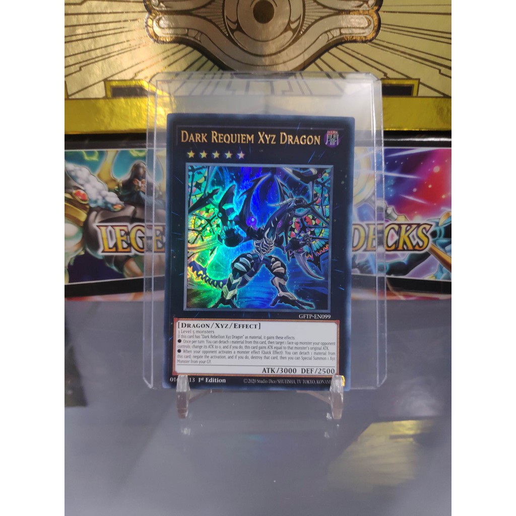 [ Dưa Hấu Yugioh ] Lá bài thẻ bài Dark Requiem Xyz Dragon - Ultra Rare - Tặng bọc bài nhựa bảo quản