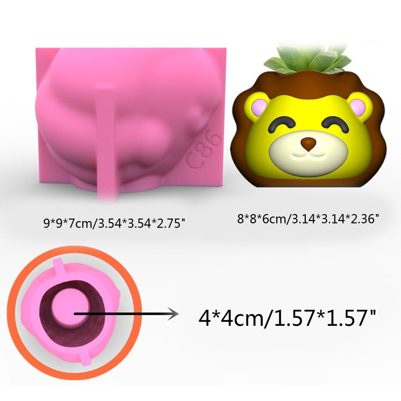 Khuôn Silicone Làm Chậu Cây Hình Sư Tử / Hình Học