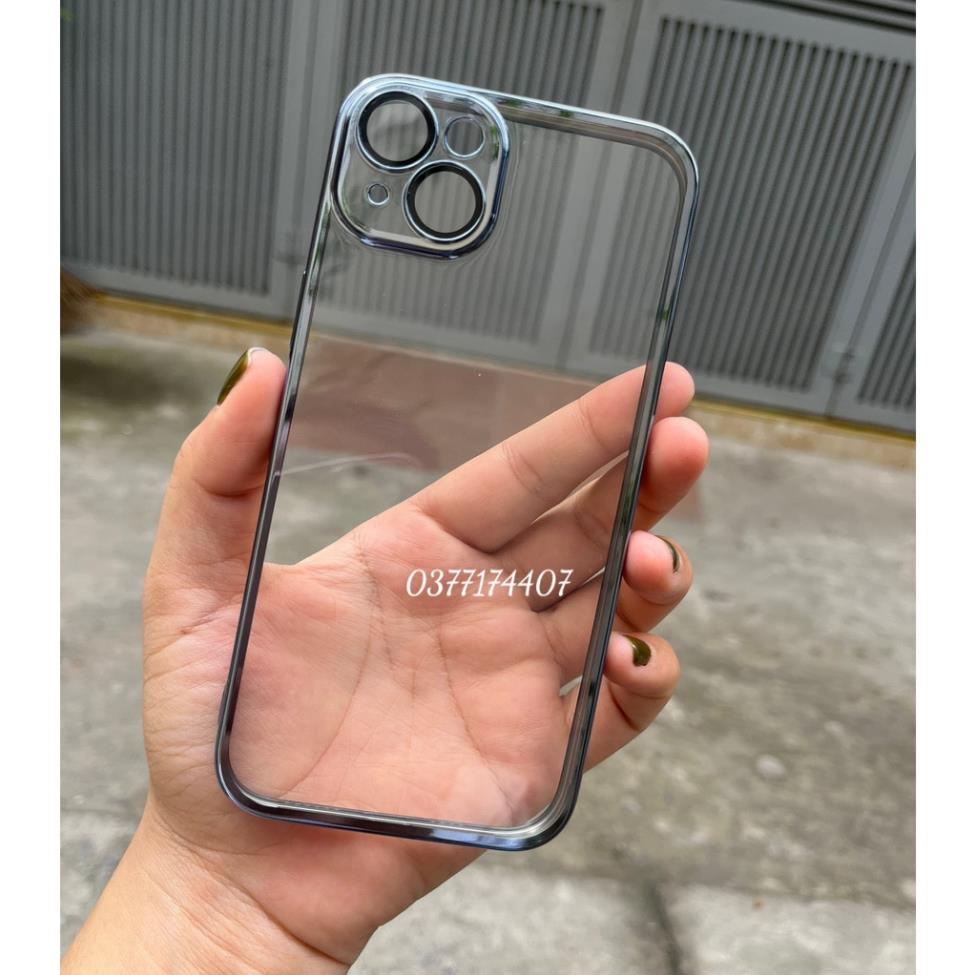 Ốp lưng Totu viền màu bảo vệ mắt camera cho iPhone 14, 14Pro, 14 Plus, 14 Pro Max lưng dẻo trong suốt siêu đẹp