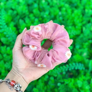 Cột tóc SCRUNCHIES cúc thêu 1-2 lớp