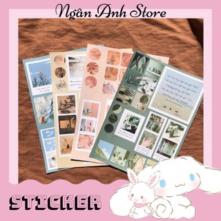Set 4 tấm Stickers chủ đề Aesthetic