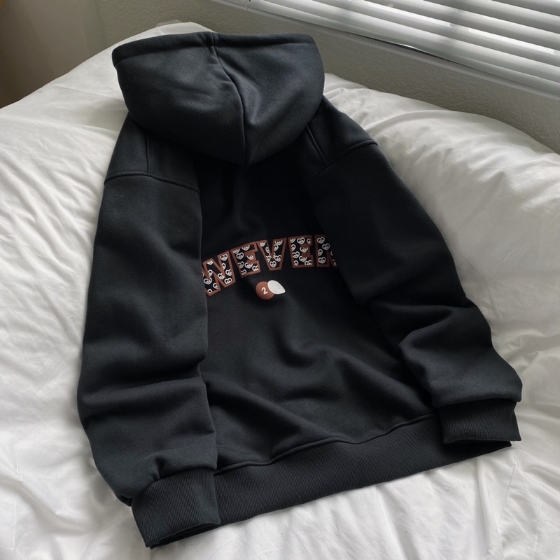 Áo Khoác Nỉ Bông SWENVEN Hoodie Zip form rộng Unisex Nam Nữ