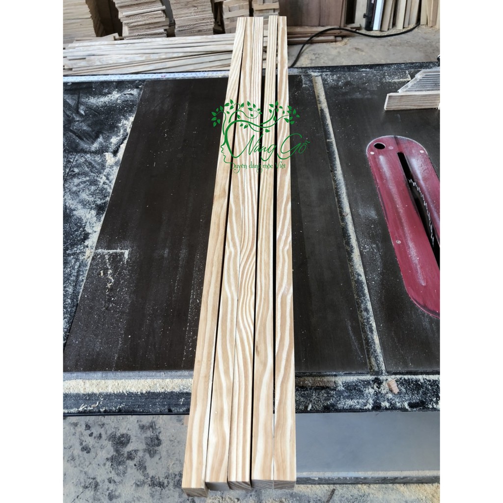 Combo 5 thanh gỗ thông Vuông 2cm x Dài 1m